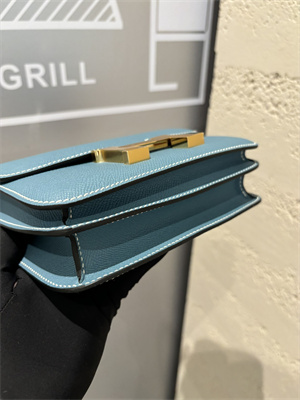 Constance Bag Epsom Leather 18CM Gold/Silver Tone Metal In Blue Jean Color HS(With mirror)