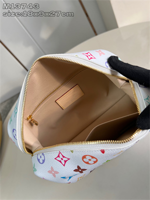 LV x TM Cosmetic Pouch GM Multicolor Monogram Canvas White M13743