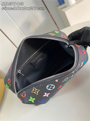 LV x TM Cosmetic Pouch GM Multicolor Monogram Canvas Black M13743
