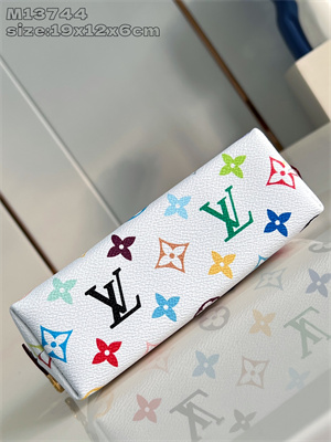 LV x TM Cosmetic Pouch PM Multicolor Monogram Canvas White M13744