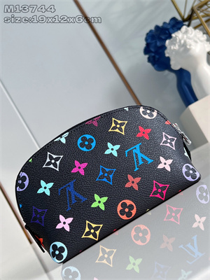 LV x TM Cosmetic Pouch PM Multicolor Monogram Canvas Black M13744