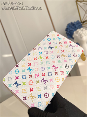 LV x TM Zippy Wallet Multicolor Monogram Canvas White M13992