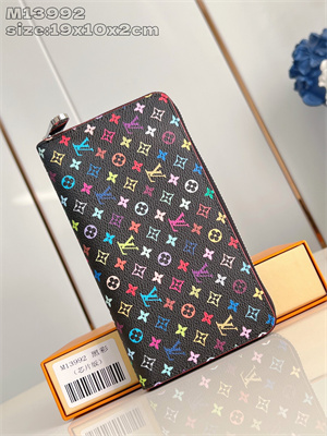 LV x TM Zippy Wallet Multicolor Monogram Canvas Black M13992
