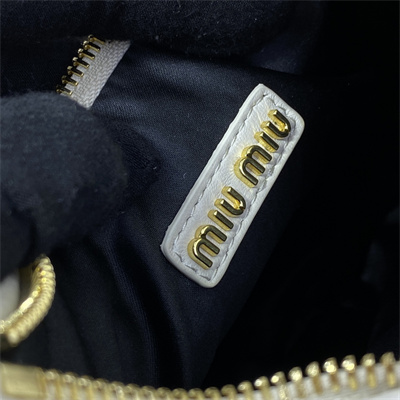 MiuMiu Wander matelassé nappa leather Small hobo bag White Color