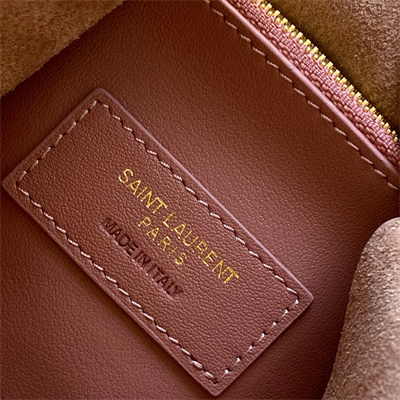 Y.S.L LE 5 A 7 Supple SMALL HOBO BAG In Barely Pink Suede Leather