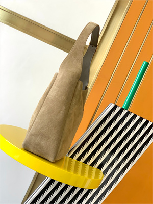 Y.S.L LE 5 A 7 Supple SMALL HOBO BAG In Barley Green Suede Leather