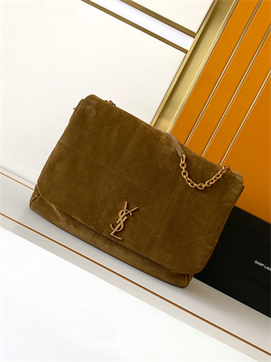 Y.S.L Large JAMIE 4.3 BAG IN SUEDE Dk Brown Color Gold Tone Metal