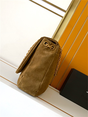 Y.S.L Large JAMIE 4.3 BAG IN SUEDE Dk Brown Color Gold Tone Metal