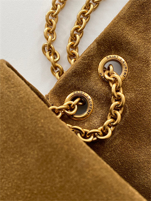 Y.S.L JAMIE 4.3 SMALL BAG IN SUEDE Dk Brown Color Gold Tone Metal