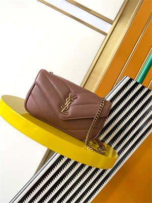 Y.S.L LOULOU Mini in MATELASSÉ lambskin Gold Tone Metal