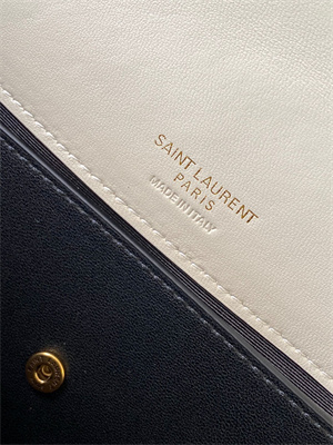 Y.S.L LOULOU Small in MATELASSÉ lambskin Gold Tone Metal White