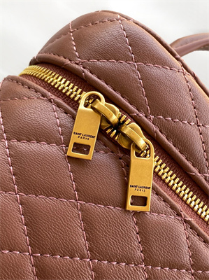 Y.S.L Vanity Case In Quilted Lambskin Dk Pink