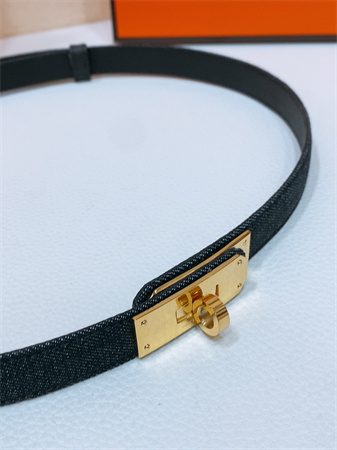 Hermes Kelly Jean Belt 18MM Epsom Leather Gold Tone Hardware Black