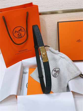 Hermes Kelly Jean Belt 18MM Epsom Leather Gold Tone Hardware Black