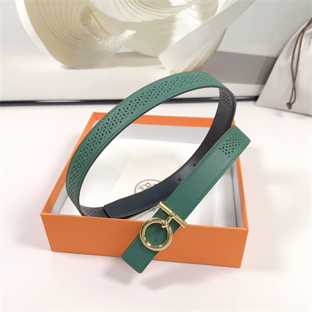 Hermes Reversible Belt 25MM Epsom Leather Gold Tone Hardware Green/Black