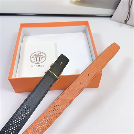 Hermes Reversible Belt 25MM Epsom Leather Gold Tone Hardware Orange/Black