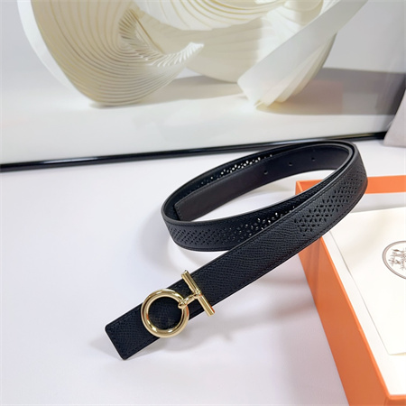 Hermes Reversible Belt 25MM Epsom Leather Gold Tone Hardware Black