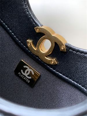 CHANEL 31 Mini Shopping Bag Suede&Calfskin Gold Tone Metal Black AS4133