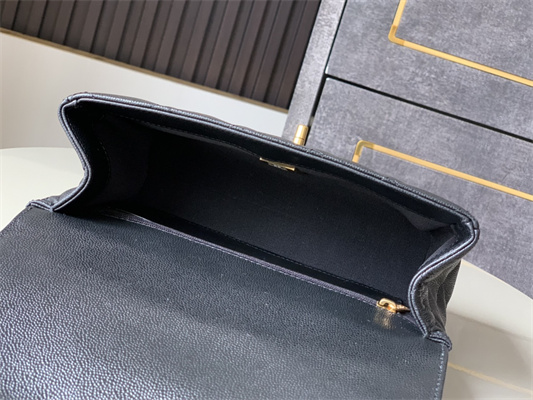 CHANEL 25P Classic Flap Bag Grained Calfskin Gold Tone Metal Black AS5240