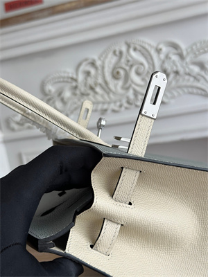 Bir.kin Sellier Bag Epsom Leather 25CM Gold/Silver Hardware In Blue Glacier/Craie HS