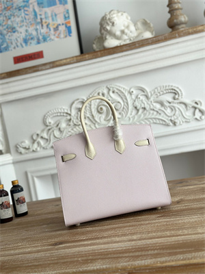 Bir.kin Sellier Bag Epsom Leather 25CM Gold/Silver Hardware In Mauve Pale/Craie HS