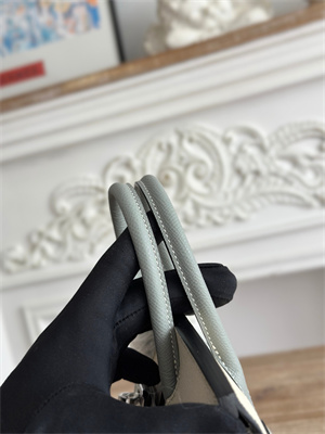 Bir.kin Sellier Bag Epsom Leather 25CM Gold/Silver Hardware In Craie/Blue Glacier HS