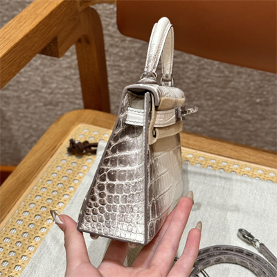 Kelly Mini II Himalayan Bag Niloticus Silver Tone Hardware HS