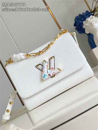 LV x TM Twist MM Slim Bag Epi grained cowhide leather White M13678