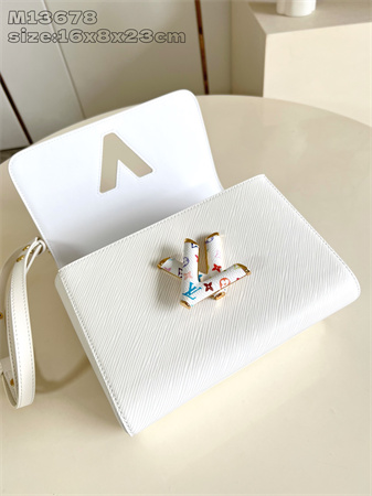 LV x TM Twist MM Slim Bag Epi grained cowhide leather White M13678