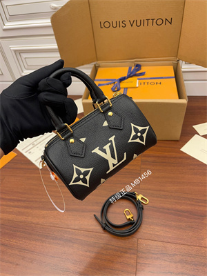 L.V Nano Speedy Monogram Empreinte Black/Beige leather M81456 TOP