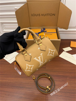 L.V Nano Speedy Monogram Empreinte Beige/Cream leather M81457 TOP