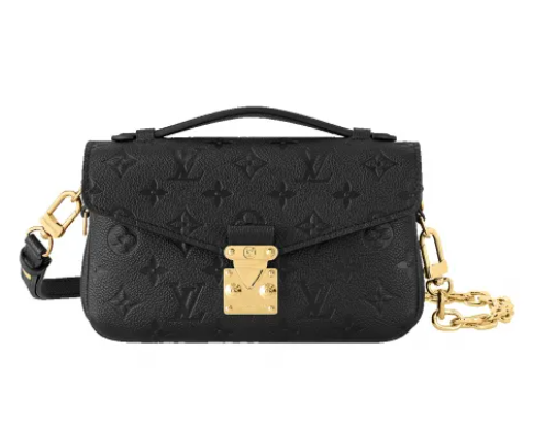 L.V Pochette Metis East West Embossed supple grained cowhide leather Black M46595 TOP