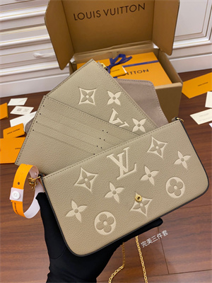 L.V Felicie Pochette Monogram Empreinte Dove/Cream M82610 TOP