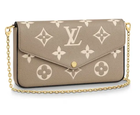 L.V Felicie Pochette Monogram Empreinte Dove/Cream M82610 TOP