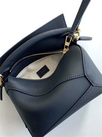 Loewe Mini Puzzle Bag In Soft Grained Calfskin Navy
