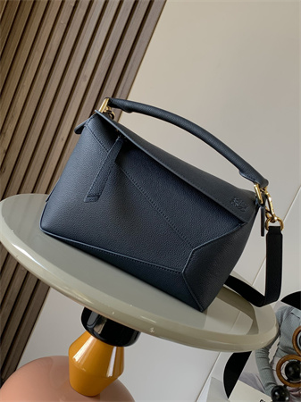 Loewe Small Puzzle Bag In Soft Grained Calfskin Navy