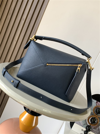Loewe Small Puzzle Bag In Soft Grained Calfskin Navy