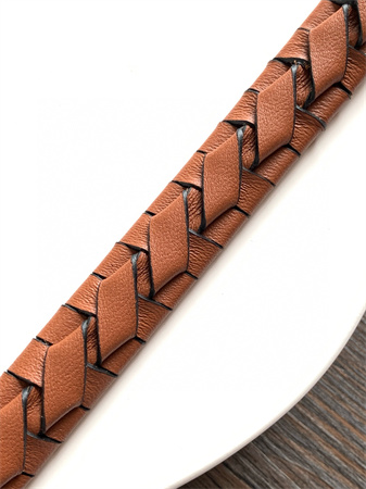 Loewe Woven spiral strap in classic calfskin Tan