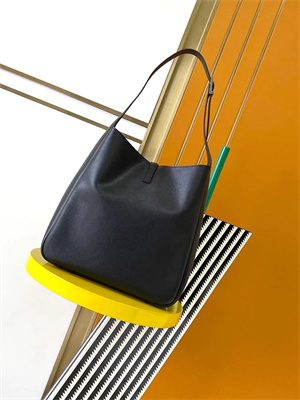 Y.S.L LE 5 A 7 Supple Large HOBO BAG In Black Leather