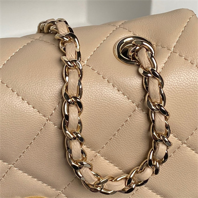 Chanel FLAP PHONE HOLDER WITH CHAIN Lambskin Gold-Tone Metal Beige AP4592