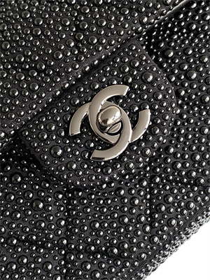 Cha.nel Medium Classic Flap Bag With Pearl Gold Tone Metal Black AS1112