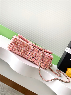 Cha.nel Flap Bag Sequins and Gold Tone Metal Pink AS4561