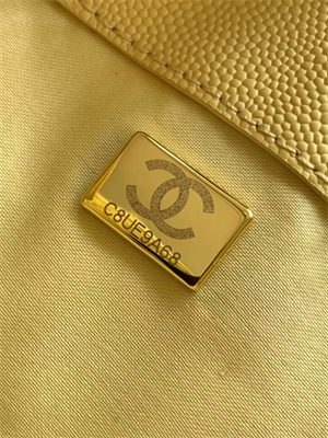 Chanel 25 Small Handbag Grained Calfskin Gold Tone Metal Yellow AS5293