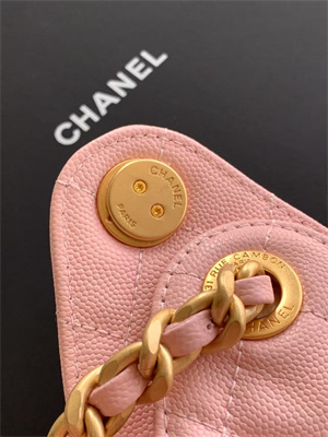 Chanel 25 Small Handbag Grained Calfskin Gold Tone Metal Pink AS5293