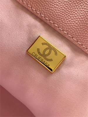 Chanel 25 Small Handbag Grained Calfskin Gold Tone Metal Pink AS5293