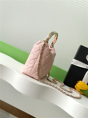 Chanel Coco Crush Top Handle Bag Grained Calfskin Gold Tone Metal Pink AP4591