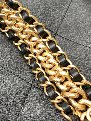 Chanel Large Hobo Bag Lambskin Gold Tone Metal Black AS5425