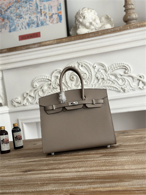 Bir.kin Sellier Bag Epsom Leather 25/30/35CM Gold Hardware In Gris Asphalt Color HS