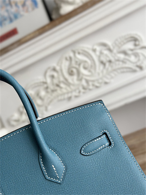 Bir.kin Sellier Bag Epsom Leather 25/30/35CM Gold Hardware In Blue Jean Color HS