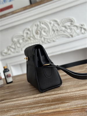 Kelly Messenger Bag Togo Leather Gold Tone Hardware In Black Color HS